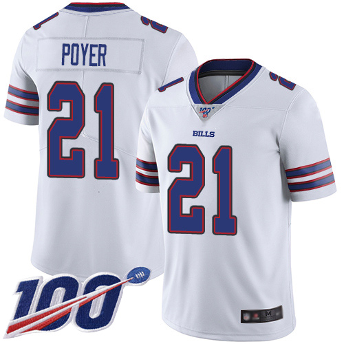 Men Buffalo Bills #21 Jordan Poyer White Vapor Untouchable Limited Player 100th Season NFL Jersey->buffalo bills->NFL Jersey
